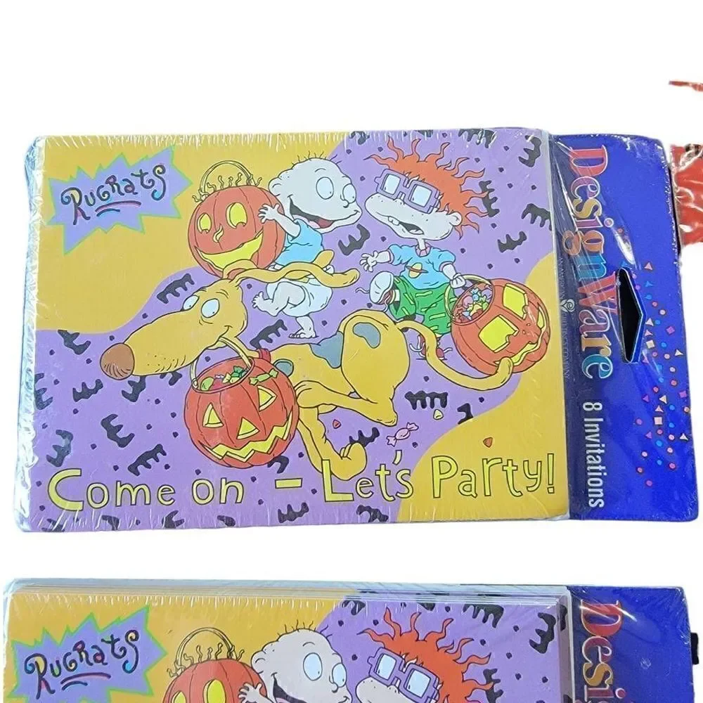 Rugrats Vintage Halloween Treat Bags And Invitations 1998 Hallmark Nickelodeon